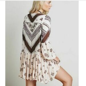 Free People From Your Heart Light Pink Dress Gauzy Button Down